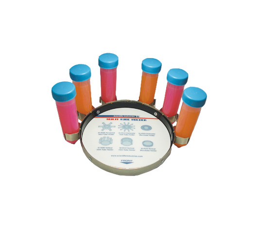 Colorful ice cube trays with blue lids on a white background